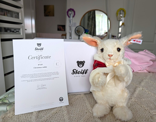 Steiff christmas rabbit mohair - rabbit,