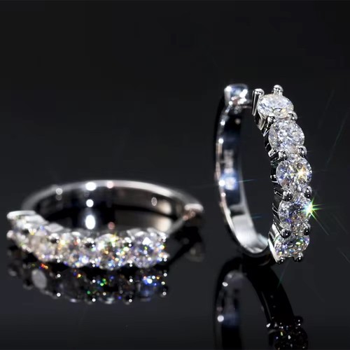 Moissanite huggie hoop gold - moissanite,