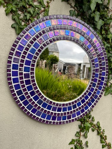 Round mosaic wall mirror - round,