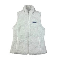 Patagonia Sherpa Fleece Vest Womens Large Los Gatos Deep Pile White Body Warmer
