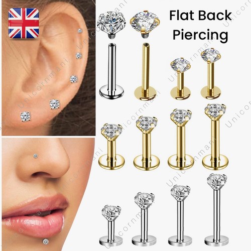 Stud earrings flat back - earrings,