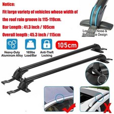 Universal Lockable Aluminium Car Roof Rack Bars No Rail Anti Theft Carrier,105CM