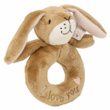LITTLE NUTBROWN GUESS HOW MUCH I LOVE YOU HARE RING RATTLE PLUSH SOFT TOY