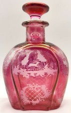 Vintage Cranberry Etched