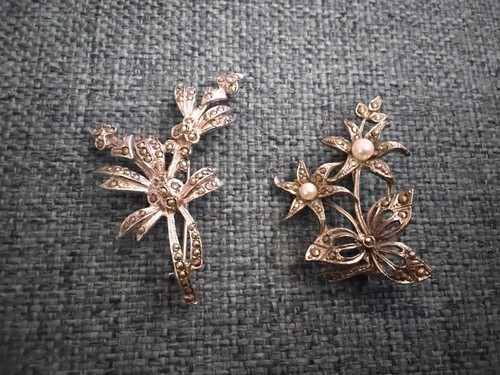 Two vintage marcasite - two,