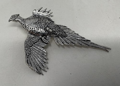 Pheasant silver pewter metal - pheasant, pewter/metal