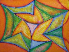 ABSTRACT CUBISM STUDY Acrylic Painting On Board c1960