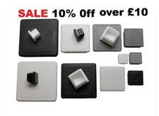 Square White Plastic End Caps