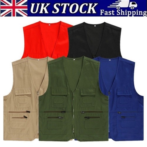 Mens multi pocket utility - multi-pocket, vest