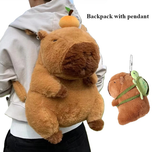 Capybara plush backpack - capybara,