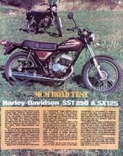 HARLEY DAVIDSON SST 250 / SX 125 - ORIGINAL 1978 4 PAGE ROAD TEST