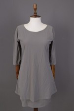 SARAH SANTOS Gray Designer 3/4 Sleeve A-Line Short Dress Size 1