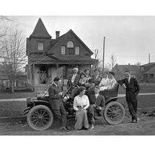 1913 Family Posing on Car