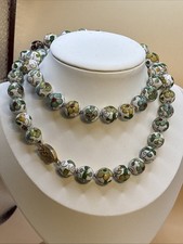 Chinese Cloisonné Enamel Beaded Necklace 60cm Length Beautiful Design