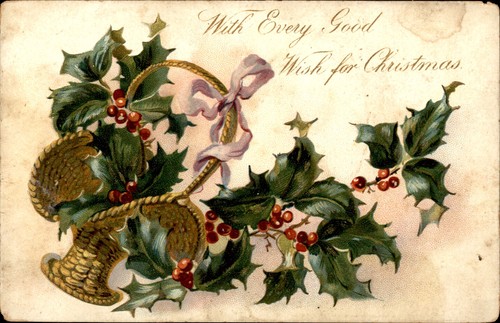 Vintage christmas postcard - christmas,