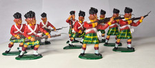 Group of 10 Vtg Timpo Waterloo Highlander Factory Painted Plastic Toy Soldiers