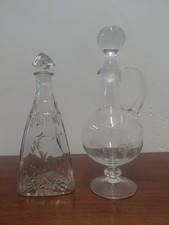 2 BOTTLE CUT GLASS