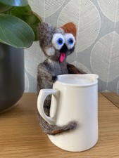 Handmade needle-felted Brown