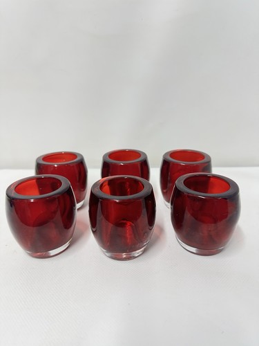 Set red glass tealight - set, 6