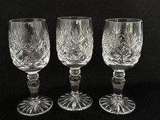 THOMAS WEBB Set Of three Continental Cut Sherry Glasses - Signed 