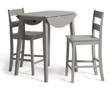 Chicago Extending Bar Table & 2 Stools - Grey | Modern Kitchen Dining Furniture
