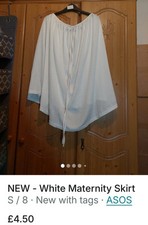 NEW White Maternity Skirt From