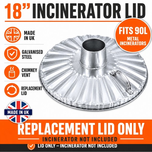 Galvanised incinerator bin lid - bin,