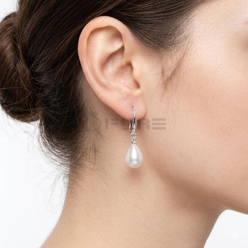 Elegant white pearl drop - elegant,