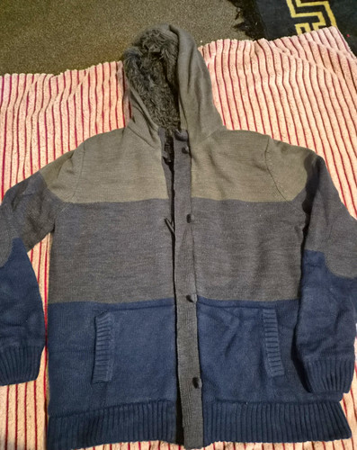 Mens grey blue striped - f&f,