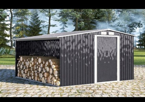 Black metal shed new - metal,