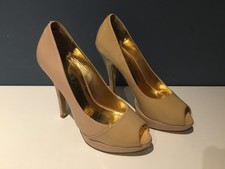 Preowned - TED BAKER nude peep toe Shoes SOFIA Two Tone - Size 5