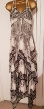 BNWT Stunning Forever Unique B&W Paisely Handkerchief Maxi Dress 10 RRP £300