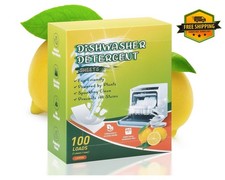 Eco Dishwasher Tablets 100 Pack – Biodegradable, Plastic-Free, Lemon Scent