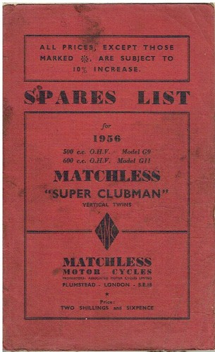 Matchless 500cc g11 600cc - g9,
