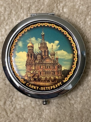 Vintage russian compact mirror - vintage,