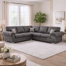 Verona Corner Sofa Grey Faux