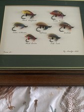 Fly Fishing Flies Set of 7 Framed By Marilyn Not