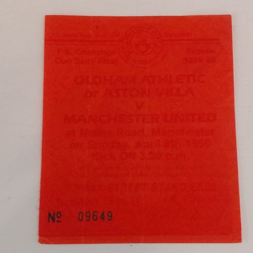 Ticket stub oldham athletic - athletic, v