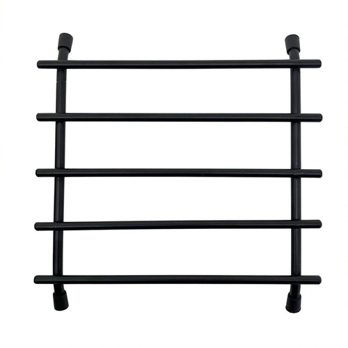 Square black metal trivet - square,