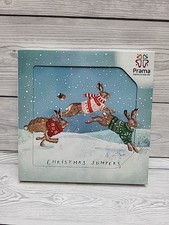 Prama Charity Christmas Cards 'Over Hill & Dale' Xmas Jumper Hares.10 Pack.PW