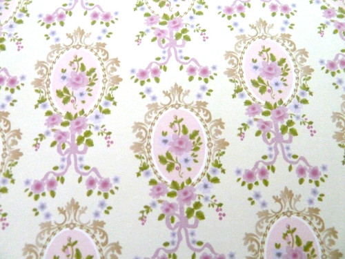 Dolls house wallpaper cream - house,