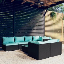 Garden Lounge Set Black, Water