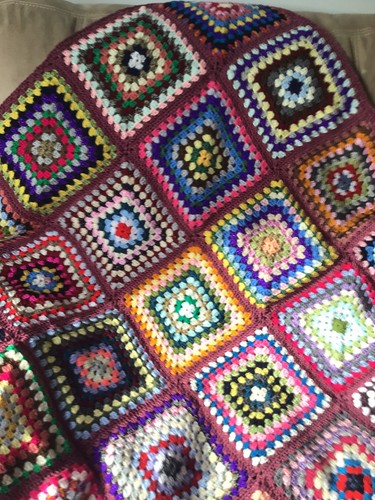 Granny squares handmade throw - granny,
