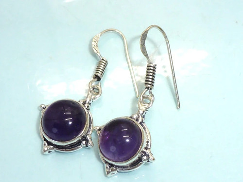 Pair sterling silver amethyst - silver,