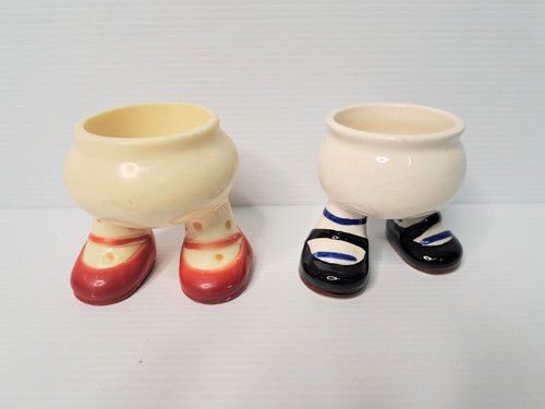 Vintage walking egg cups - walking,