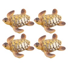  4 Pcs Fish Tank Turtle Ornament Accessory Aquarium Decor Figurines Landscape