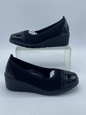 NEW Softlites Dallas Shoes Black Wedge Breathable School UK 3