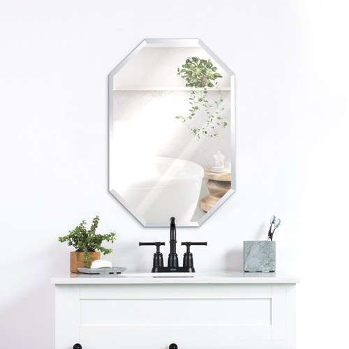 Octagonal bathroom mirror - mirror,
