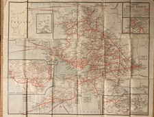 GREAT WESTERN RAILWAY MAP 1920 Netwotk with Hotels GWR
