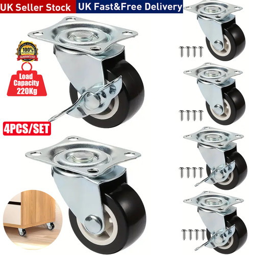 Swivel castor wheels - 4x, with